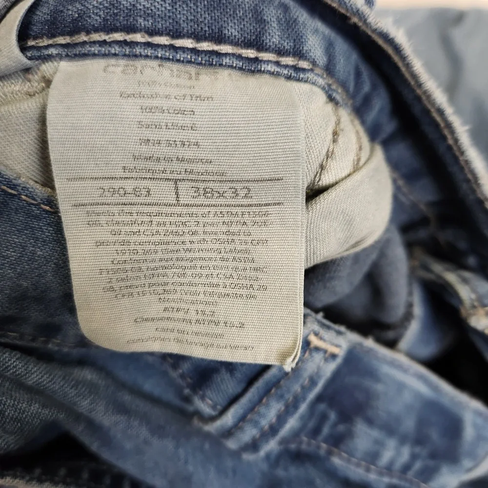 Carhartt FR Jeans‎ Mens 38x32 Blue Denim Relaxed Fit Workwear Grunge Distressed